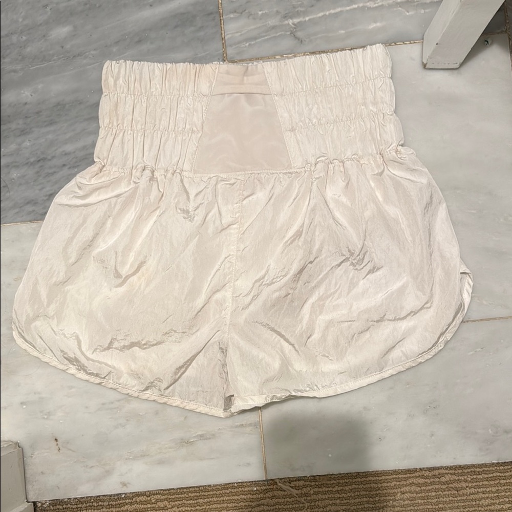 Free People Cream High Waist Shorts